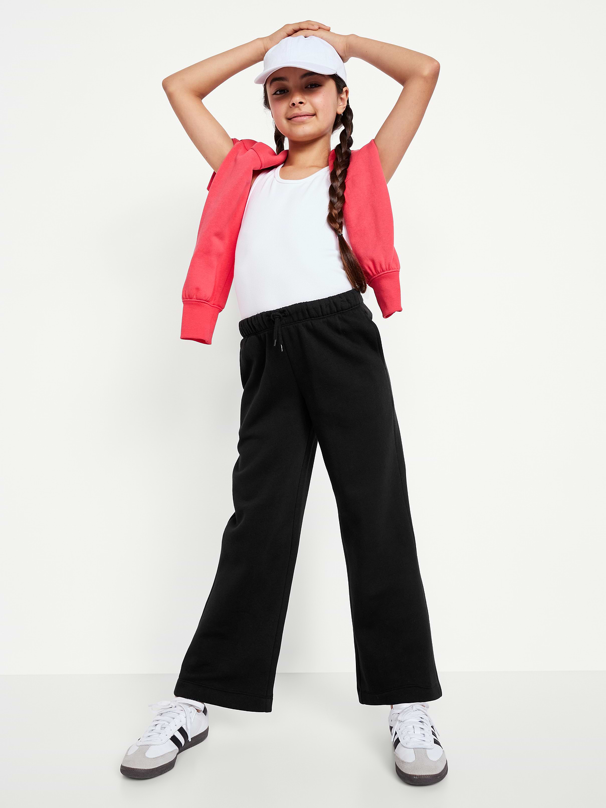 Image number 3 showing, Favorite Fleece High-Waisted Wide-Leg Sweatpants for Girls