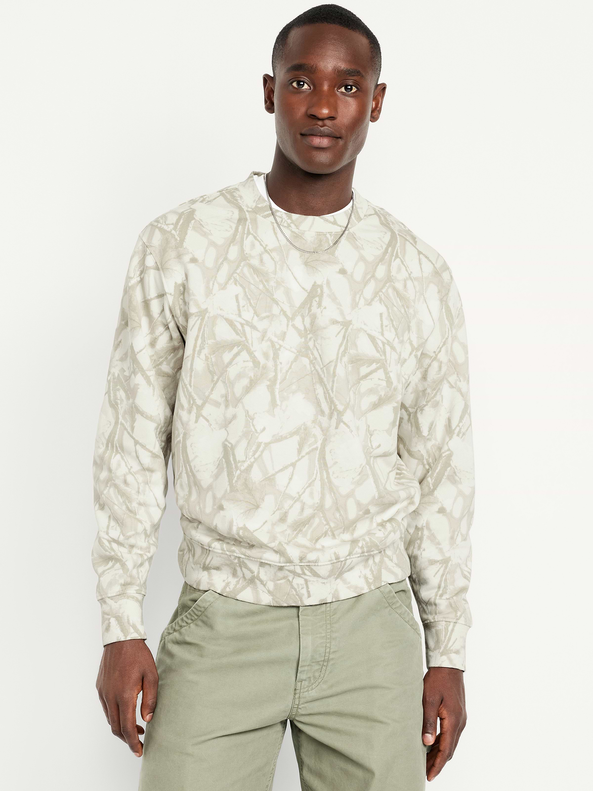Loose Printed Rotation Crew-Neck Sweatshirt