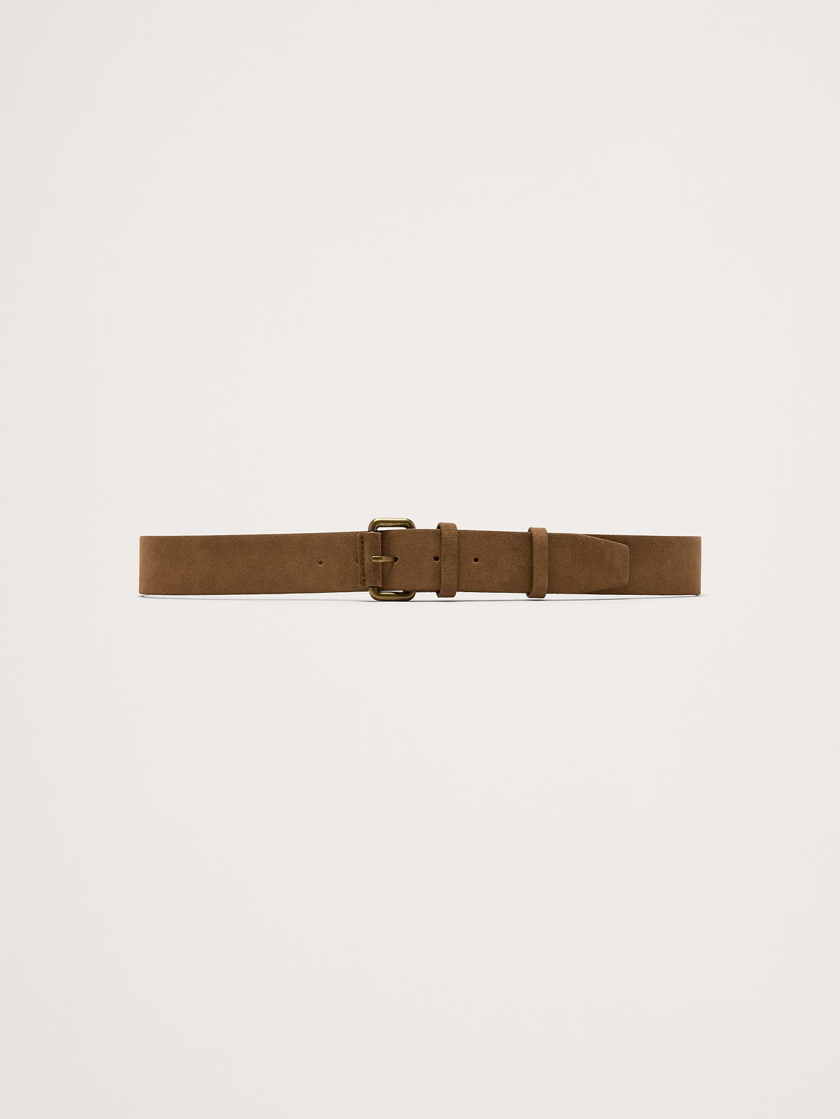 Leather Belt with Covered Roller Buckle