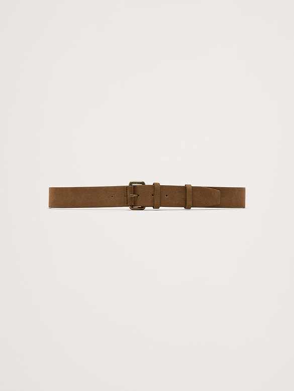 Ceinture en cuir avec boucle à rouleau recouverte