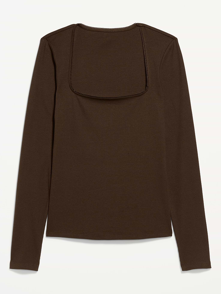 Image number 9 showing, Long-Sleeve Square-Neck Top