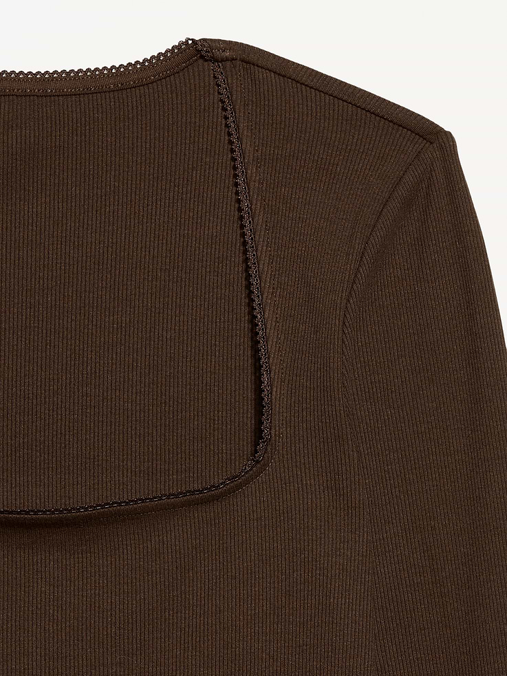 Image number 4 showing, Long-Sleeve Square-Neck Top
