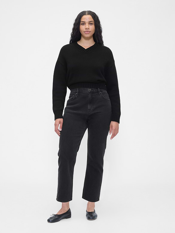 High Rise ’90s Slim Straight Crop Jeans