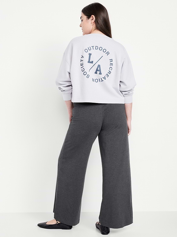 Mid-Rise Jersey Super Wide-Leg Leggings
