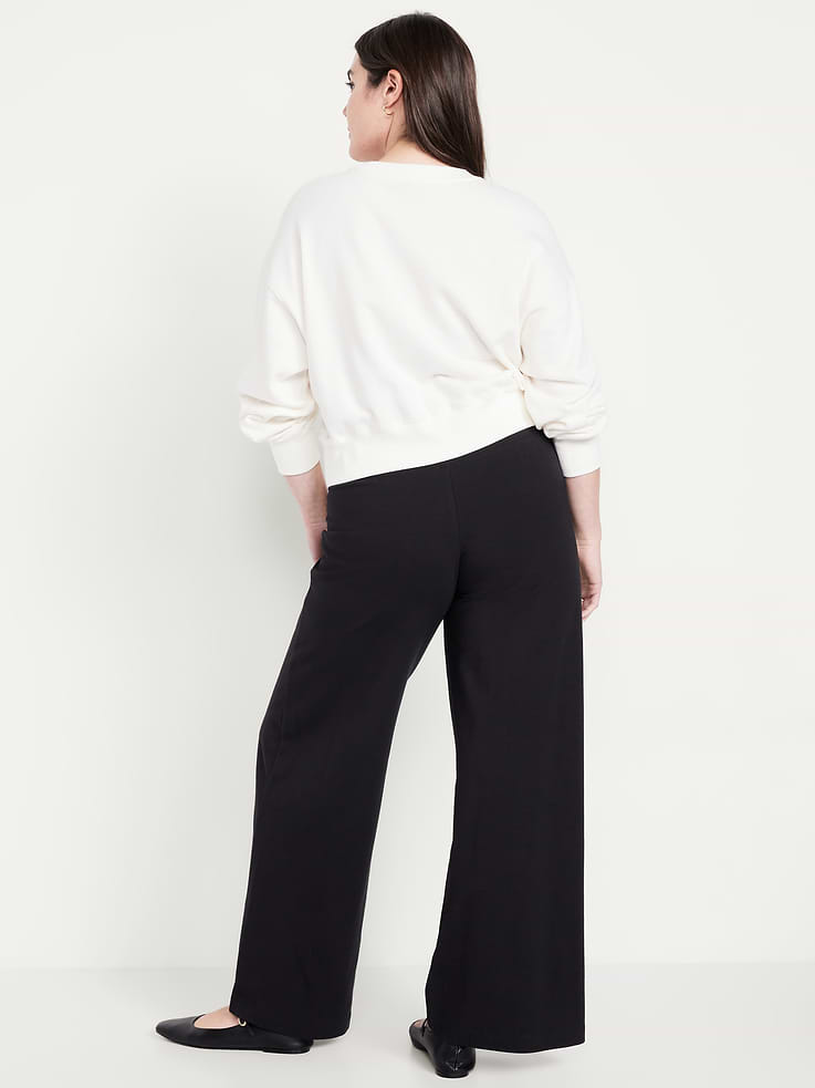 Image number 5 showing, Mid-Rise Jersey Super Wide-Leg Leggings
