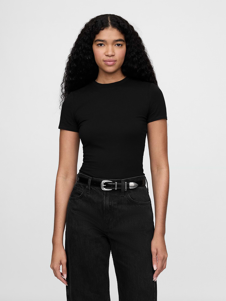 Image number 2 showing, CloseKnit Jersey T-Shirt Thong Bodysuit