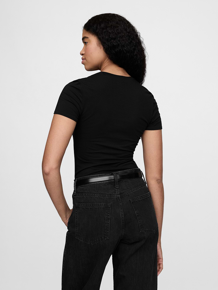 Image number 3 showing, CloseKnit Jersey T-Shirt Thong Bodysuit
