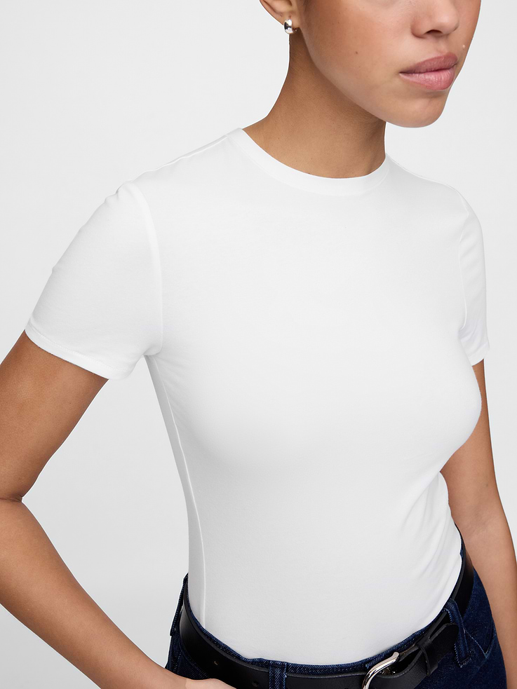 Image number 5 showing, CloseKnit Jersey T-Shirt Thong Bodysuit