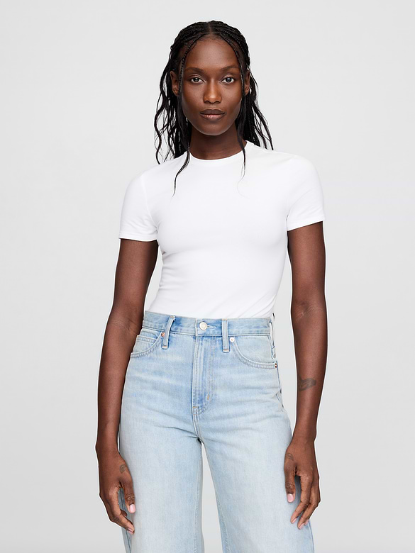 CloseKnit Jersey T-Shirt Thong Bodysuit