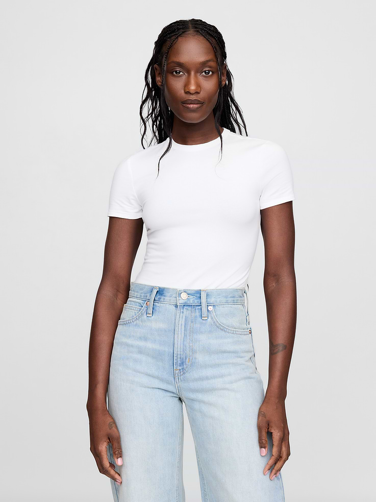 Image number 2 showing, CloseKnit Jersey T-Shirt Thong Bodysuit