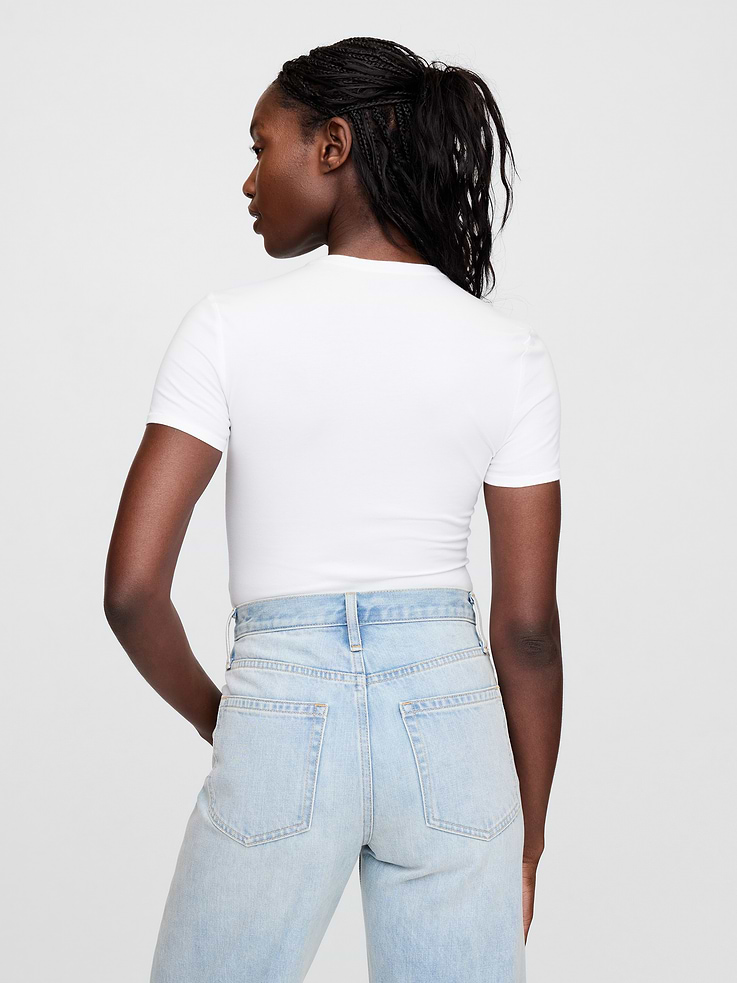Image number 3 showing, CloseKnit Jersey T-Shirt Thong Bodysuit