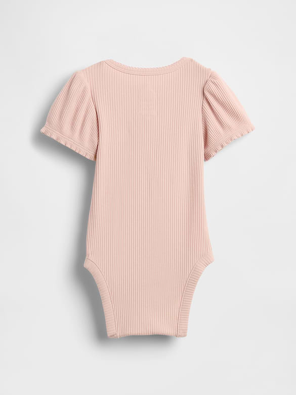 Baby First Favorites TinyRib Puff-Sleeve Bodysuit