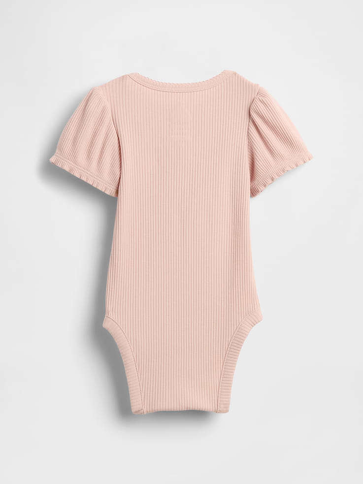 Image number 2 showing, Baby First Favorites TinyRib Puff-Sleeve Bodysuit