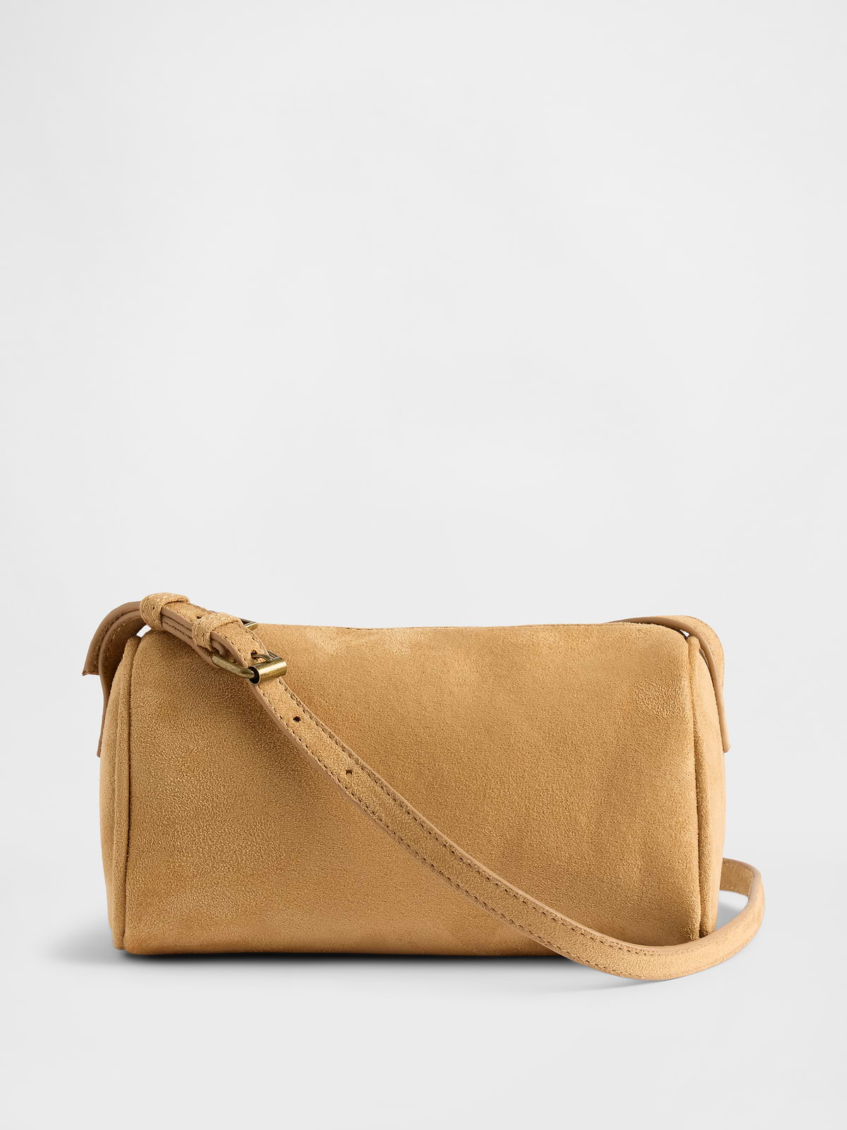Vegan Suede Barrel Bag