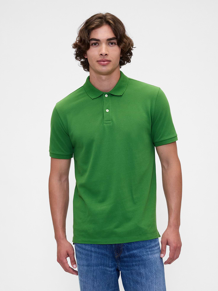 Gap Factory Men's Stretch Pique Polo Shirt (Saratoga Green)