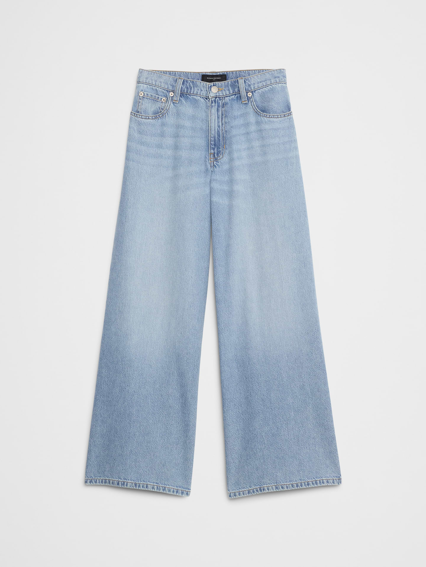 Image number 4 showing, Wide-Leg Mid-Rise Baggy Jean