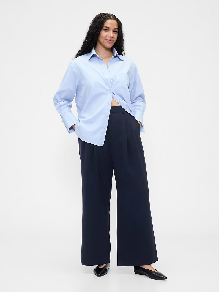 L'image numéro 5 présente Pantalon  365 à taille haute à plis