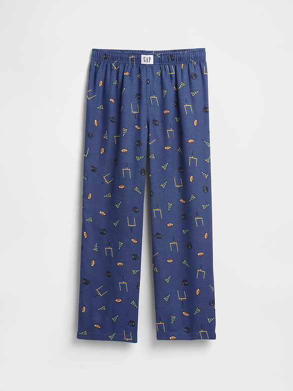 Kids 100% Recycled Flannel Football PJ Pants