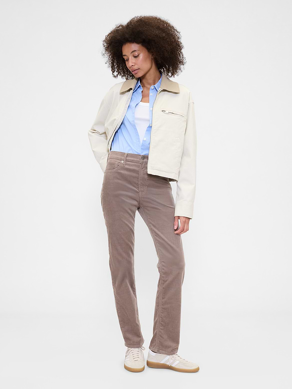 High Rise '90s Slim Straight Corduroy Pants
