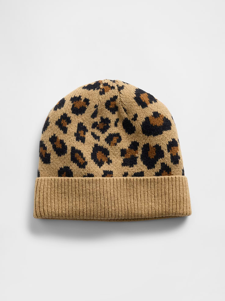 Image number 1 showing, Kids CashSoft Leopard Beanie
