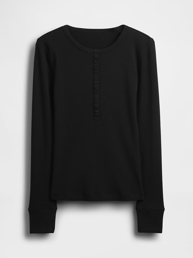 Image 5 of 5, Modern Rib Henley T-Shirt