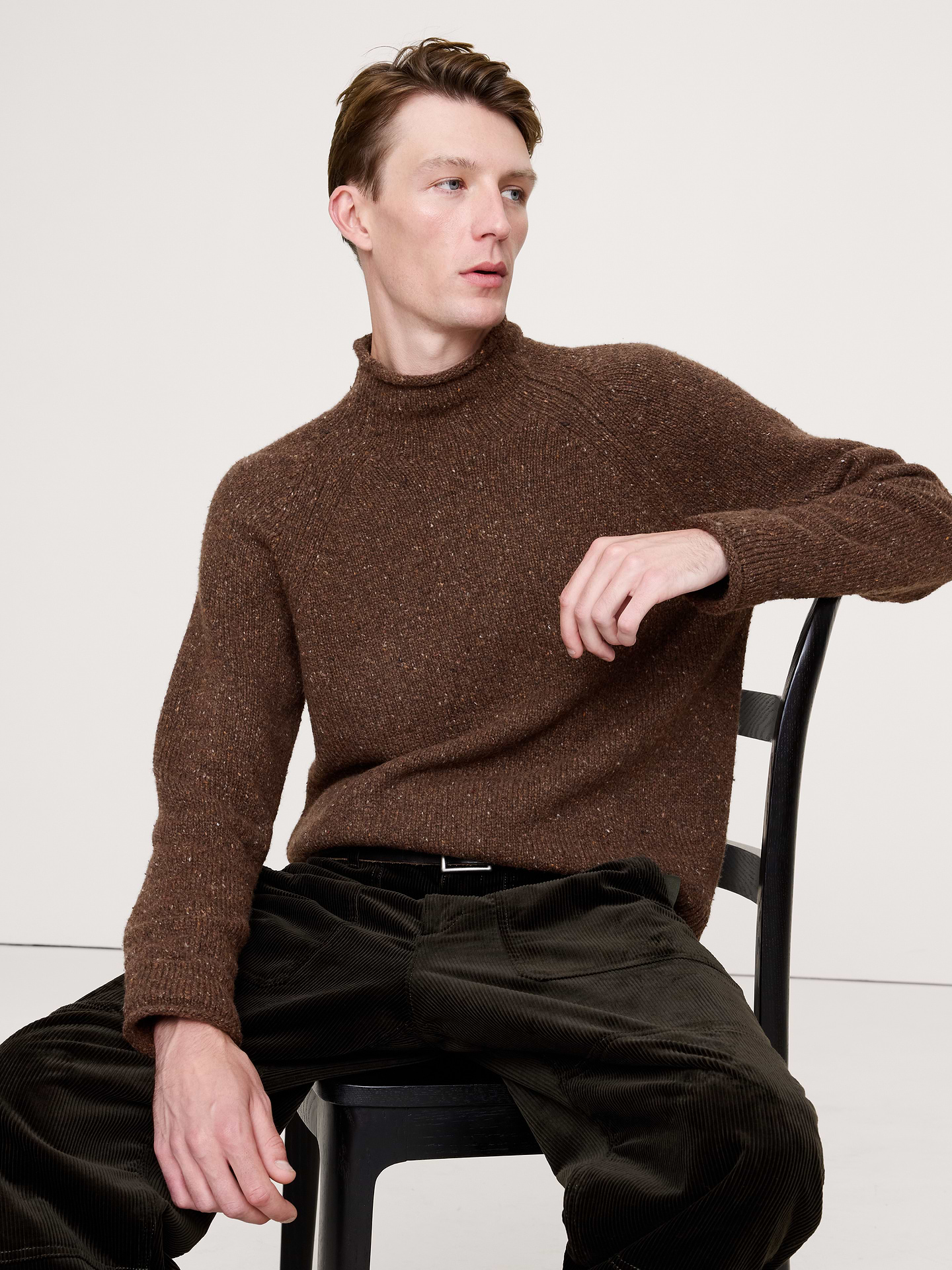 Image number 1 showing, Donegal Roll-Neck Sweater