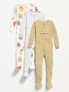 Image number 1 showing, Snug-Fit 2-Way-Zip Pajama One-Piece 3-Pack for Toddler & Baby
