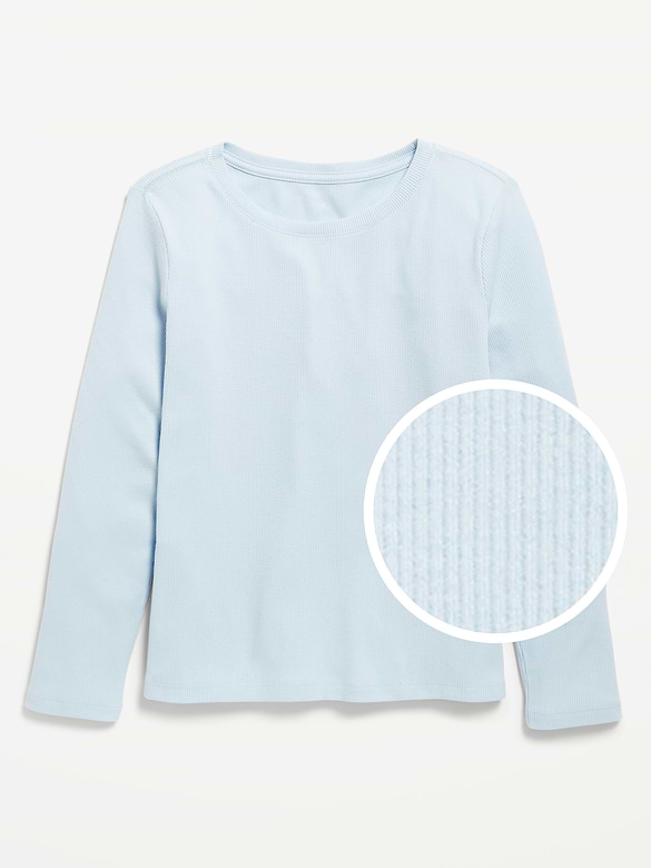 Softest Long-Sleeve Ribbed T-Shirt for Girls