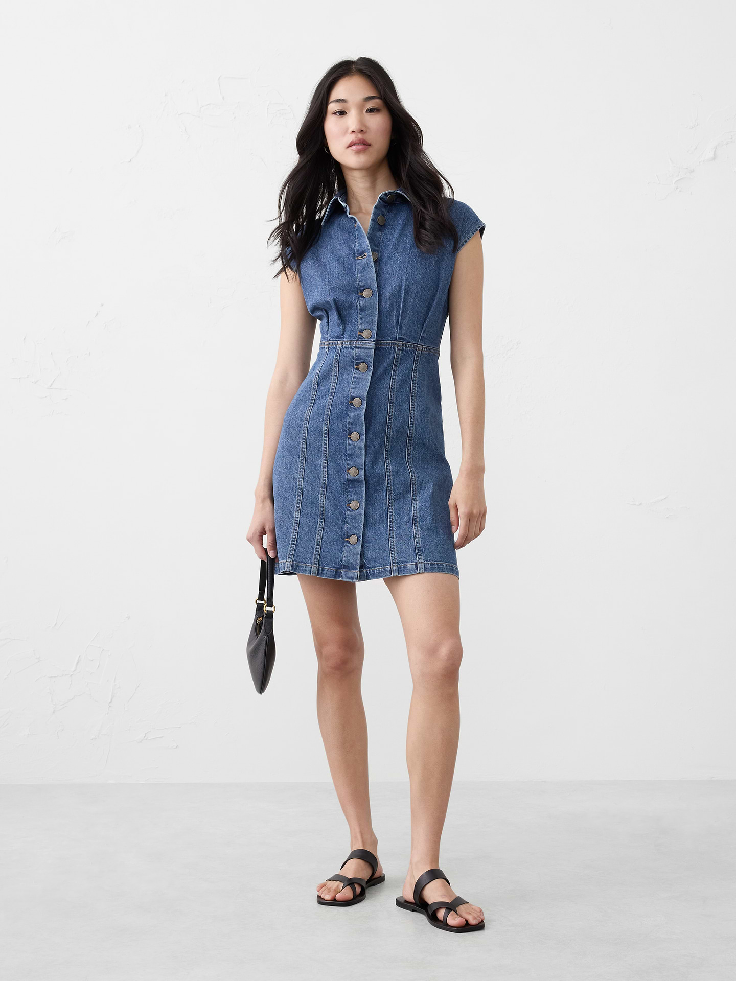 Image number 1 showing, Denim Mini Shirtdress