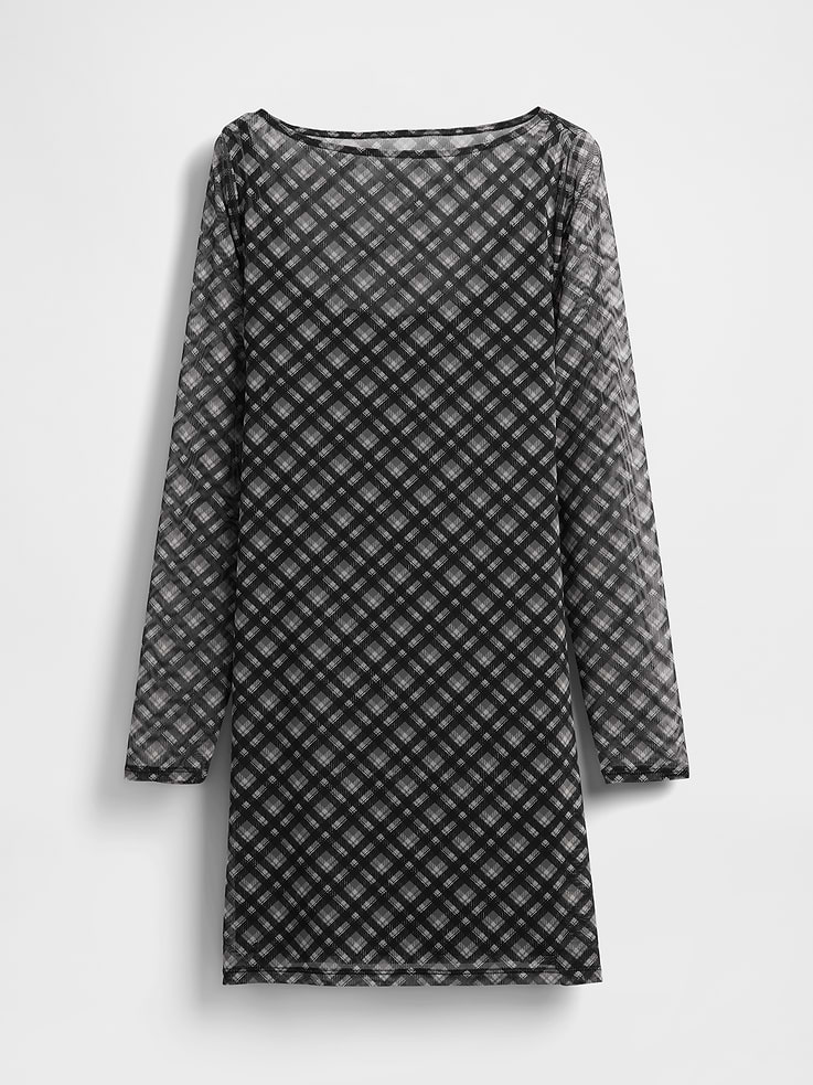 Image number 7 showing, Mesh Boatneck Mini Dress