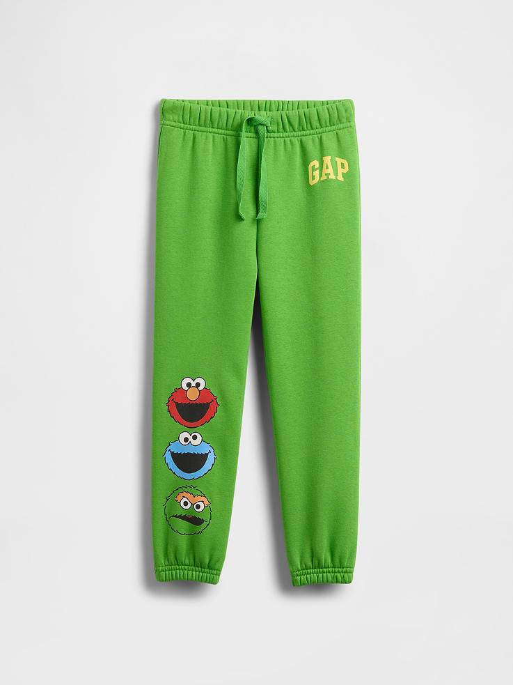 Image number 1 showing, babyGap | Sesame Street Relaxed Logo Pull-On Joggers