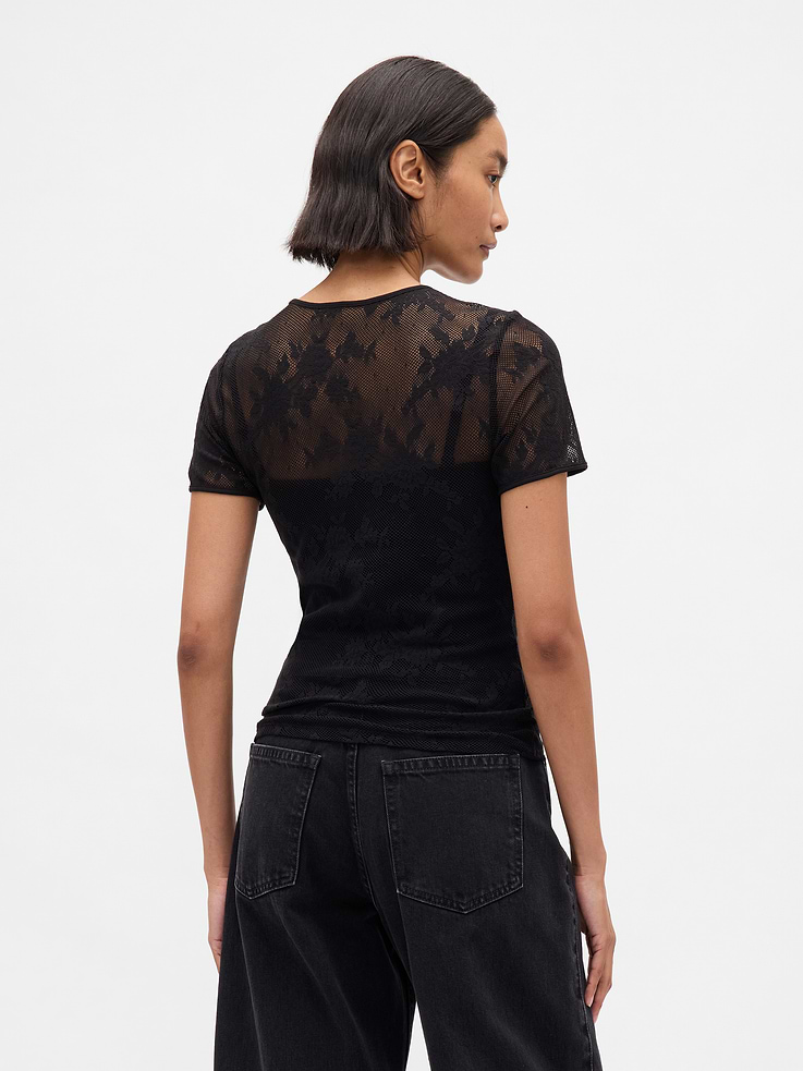 Image number 3 showing, Floral Lace Mesh Top