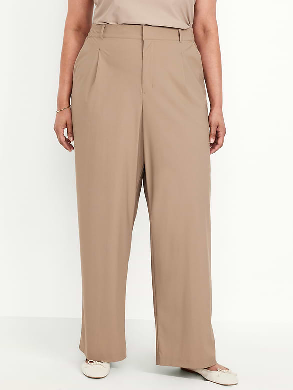 High-Waisted SleekTech Trouser Pants