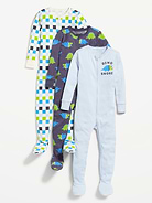 L'image numéro 1 présente Pyjama une-pièce à coupe moulante à glissière bidirectionnelle pour tout-petit et bébé (paquet de 3)