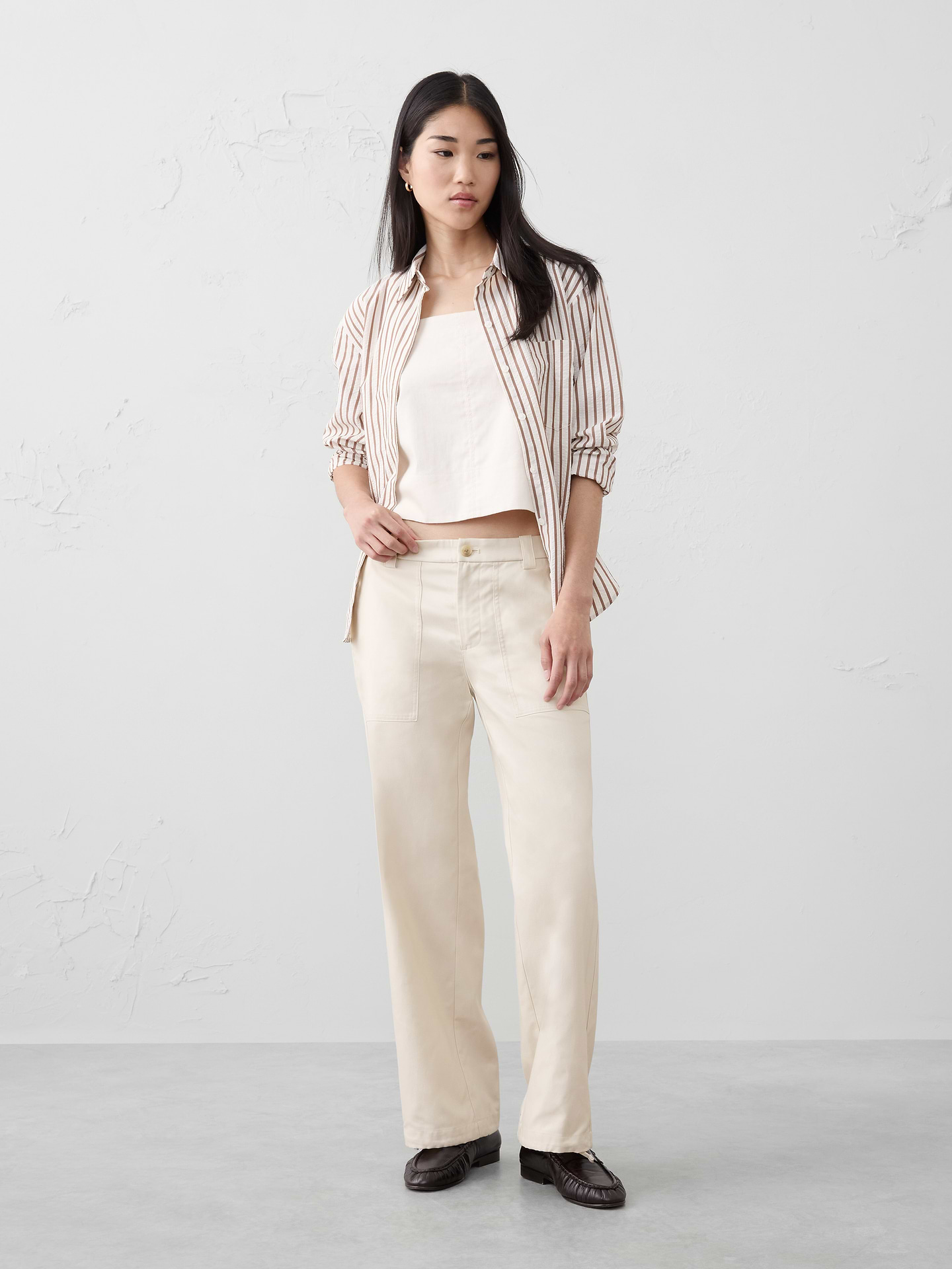 Image number 1 showing, Straight Mid-Rise Utility Pant