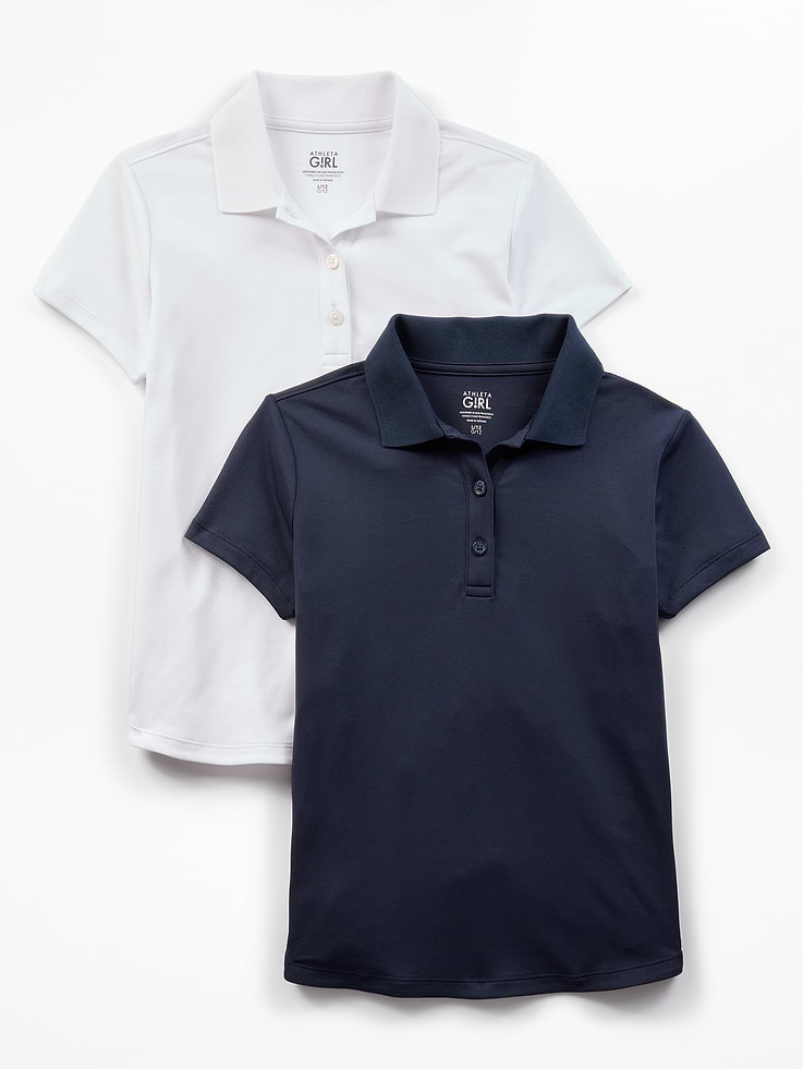Image 1 of 4, FOR: School uniform that's perfect for play, FEEL: Sweat-wicking TENCEL™ blend that wears soft and washes easy, FAVE: Rib knit collar holds its shape without getting slouchy, Product #735143