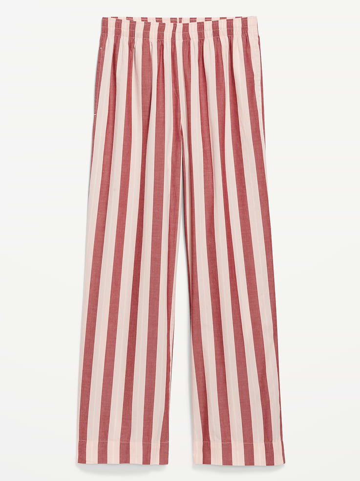 Image number 4 showing, High-Waisted Poplin Pajama Pant