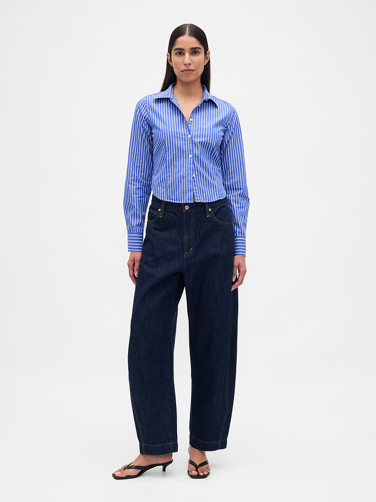 Image number 2 showing, Organic Cotton Fitted Crop Shirt