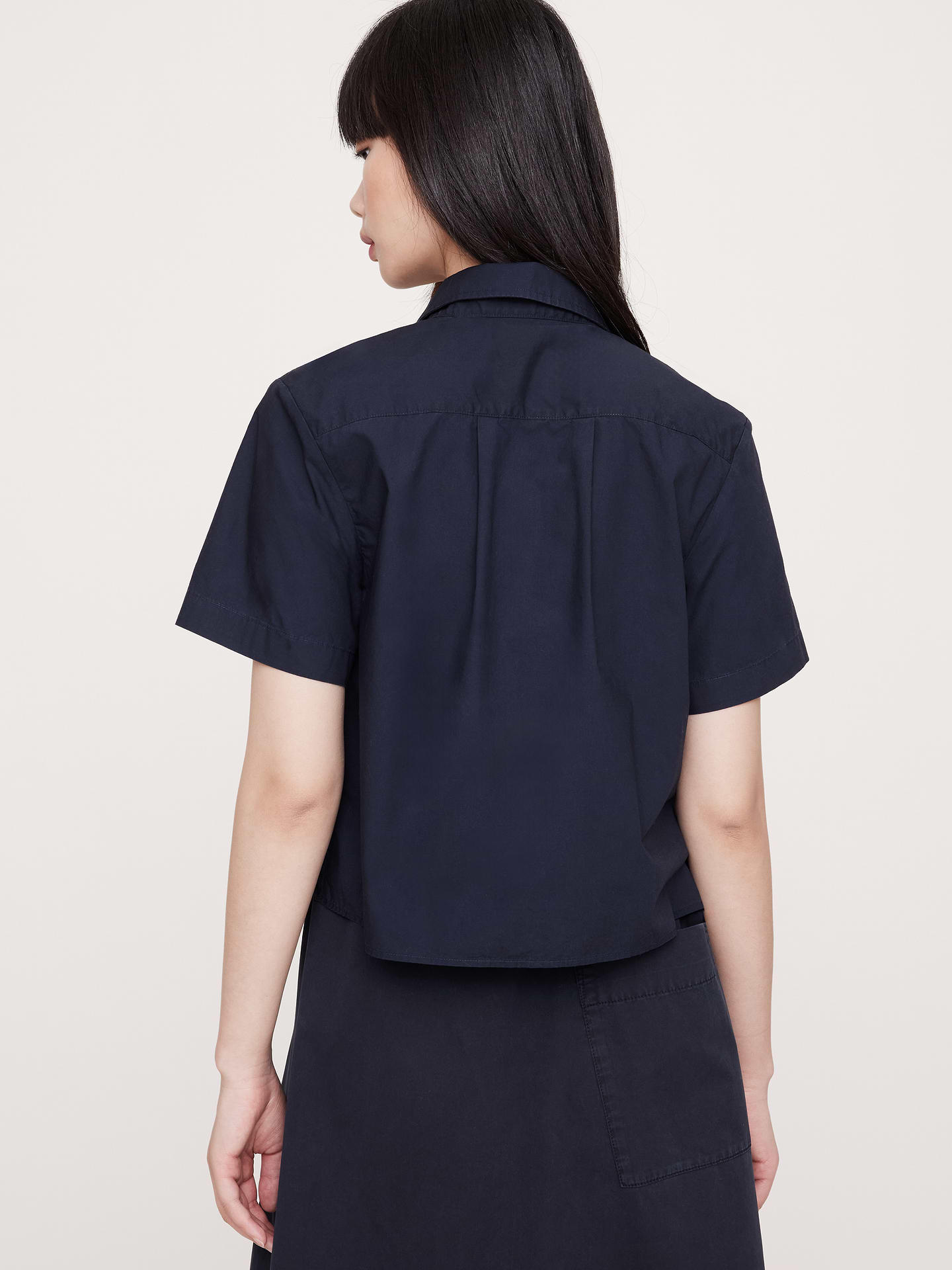Image number 2 showing, Boxy Cotton Poplin Short-Sleeve Shirt