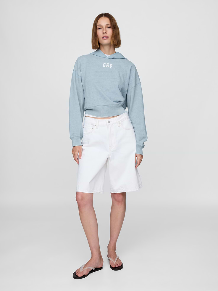 Image number 3 showing, French Terry Americana Cropped Hoodie