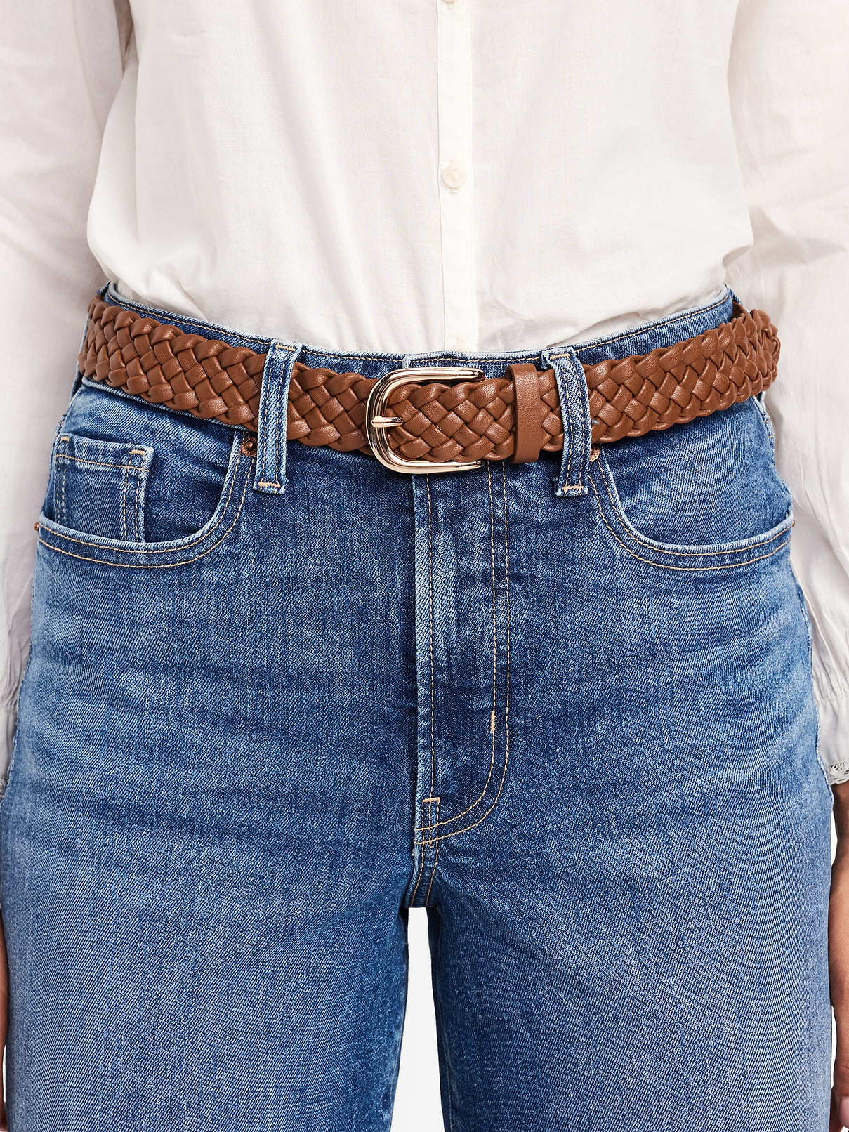 Image number 2 showing, Braided Faux-Leather Belt for Women