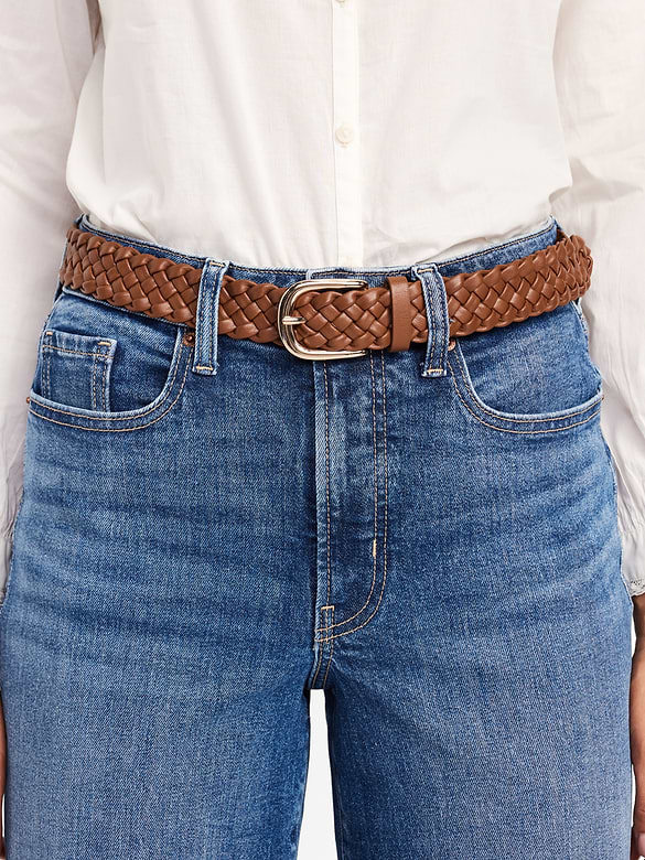 Ceinture tressée en similicuir pour femme