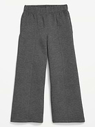 L'image numéro 4 présente Pantalon jambe large à taille haute en molleton raffiné pour fille