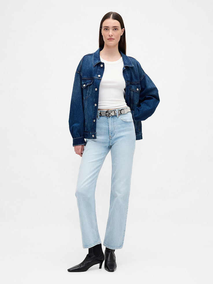 Image number 1 showing, High Rise '90s Slim Straight Crop Jeans