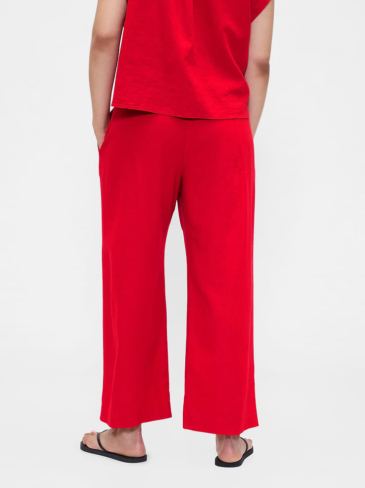 Image number 6 showing, Linen-Blend Relaxed Straight Ankle Pants