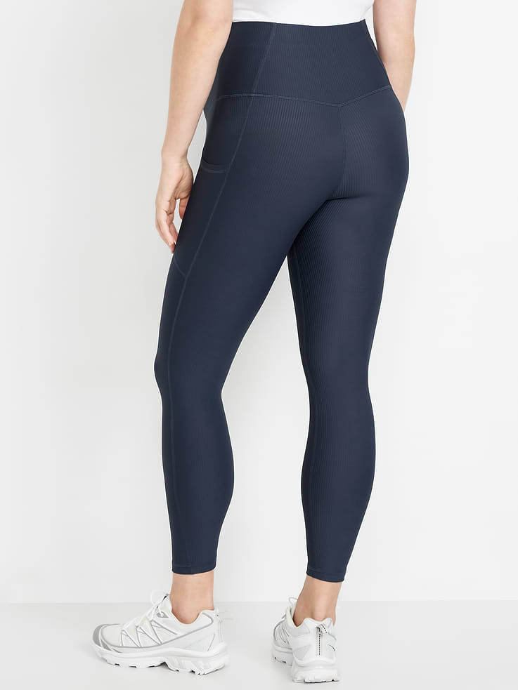 Image number 2 showing, Maternity Full-Panel PowerSoft 7/8 Rib Leggings