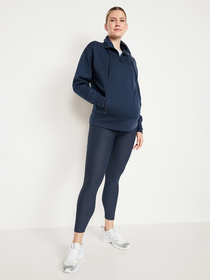 Image number 3 showing, Maternity Full-Panel PowerSoft 7/8 Rib Leggings