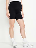 Image number 1 showing, Maternity Full-Panel StudioSmooth Biker Shorts -- 6-inch inseam