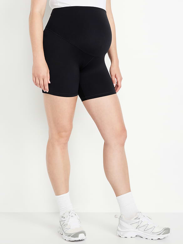 Maternity Full-Panel StudioSmooth Biker Shorts -- 6-inch inseam