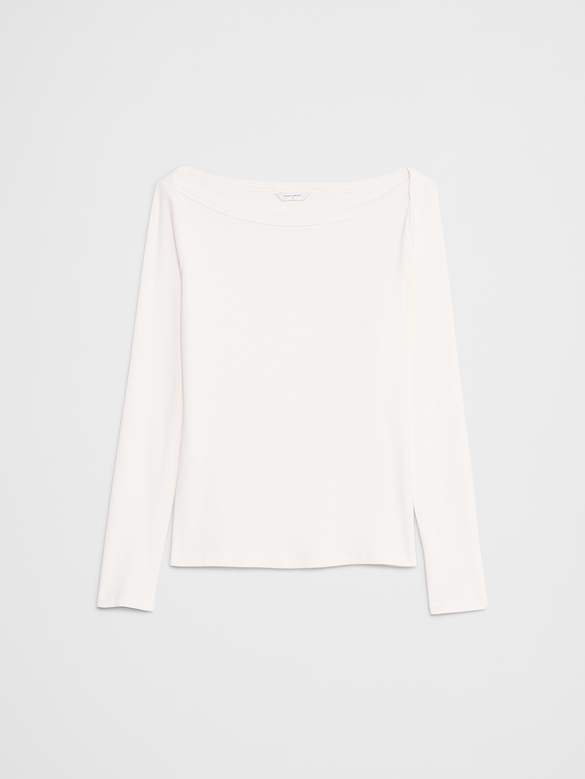 Ribbed Boatneck Top